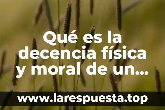 Que es un personaje protagonico en un cuento 5 Qué es la decencia física y moral de un personaje