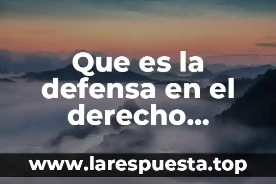 Que es la defensa en el derecho procesal civil