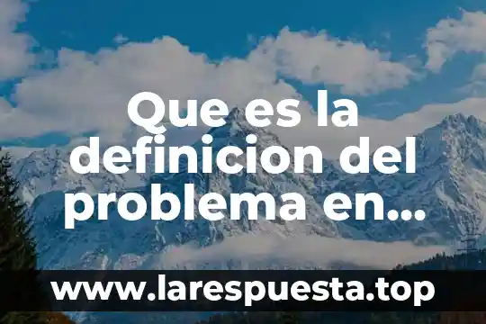 Qué es un nivel definición 8 Que es la definicion del problema en una investigacion