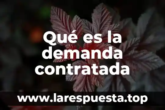 Que es la demanda del servicio 8 Qué es la demanda contratada