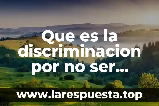 Que es derecho a la no discriminacion 6 Que es la discriminacion por no ser eterosexual