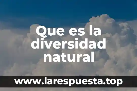 Que es la diversidad etnica y cultural 6 Que es la diversidad natural