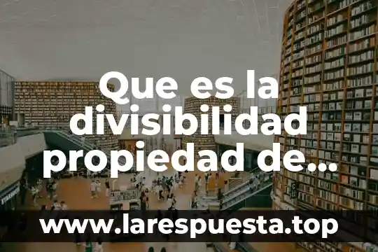 Que es una materia extracurricular 3 Que es la divisibilidad propiedad de la materia