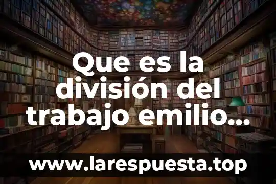Que es sistema operativo para estaciones de trabajo 4 Que es la división del trabajo emilio durkheim