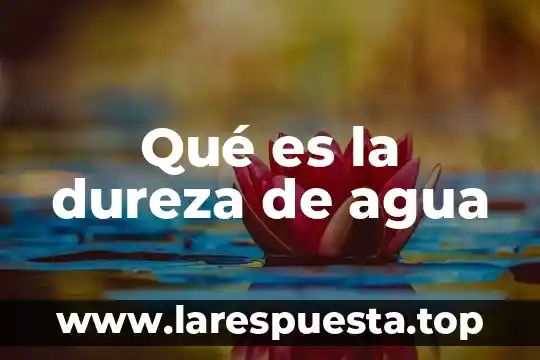 Qué es la dureza de agua