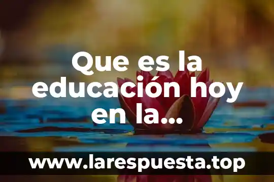 Por que es importantes la salud en la actualidad 8 Que es la educación hoy en la actualidad