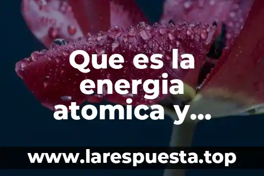 Qué es la teoría atómica y diferentes modelos atómicos 3 Que es la energia atomica y cuales son sus usos