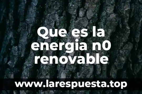Qué es comida o renovable 6 Que es la energia n0 renovable