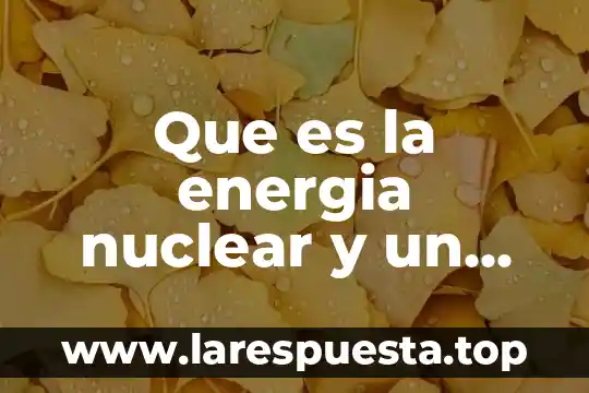 Que es la energia nuclear y un ejemplo