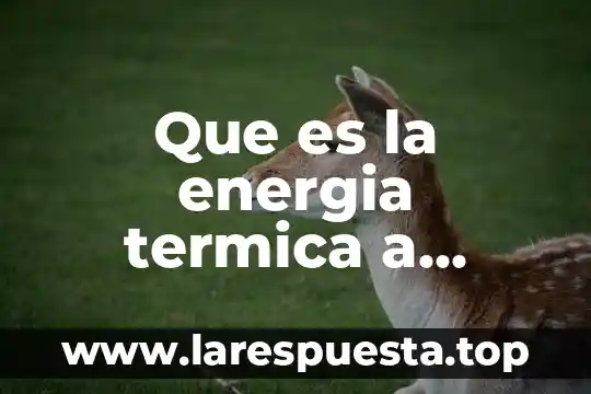 Que es la energia termica a electrica