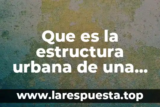 Que es gestion urbana 5 Que es la estructura urbana de una ciudad