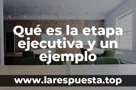 Qué es la etapa ejecutiva y un ejemplo