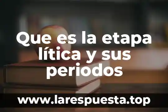 Que es la etapa lítica y sus periodos
