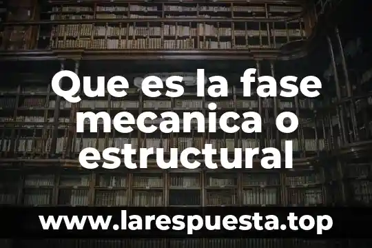 Qué es el control mecánica 5 Que es la fase mecanica o estructural