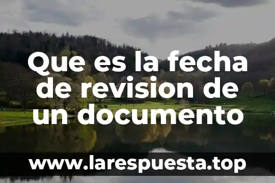 Que es la revision de la pruebas en sistemas 5 Que es la fecha de revision de un documento