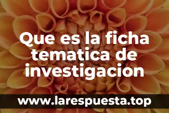 Que es la ficha tematica de investigacion