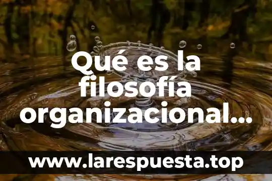Qué es la filosofía organizacional de una empresa autores