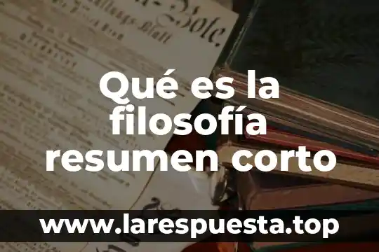 Qué es la filosofía resumen corto