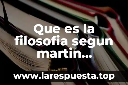 Que es la filosofia segun martin heidegger