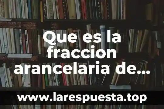 Que es la fraccion arancelaria de un producto