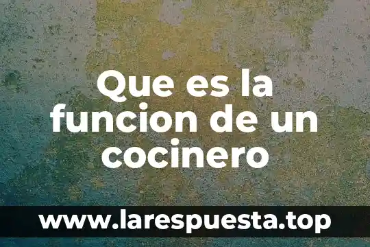 Que es la funcion de un cocinero