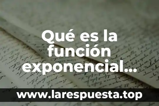 Qué es la función exponencial definición