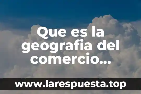 Que es marketing y comercio internacional 3 Que es la geografia del comercio internacional