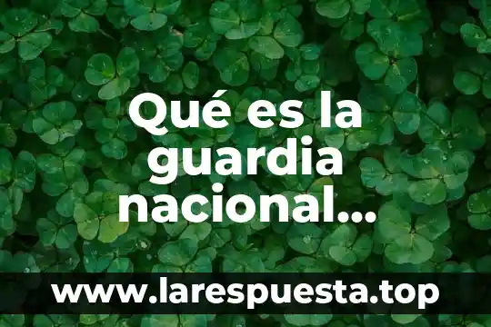 Qué es el numerario nacional 5 Qué es la guardia nacional requisitos