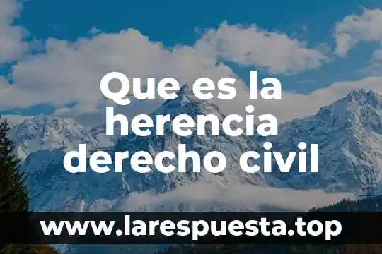 Que es la herencia derecho civil