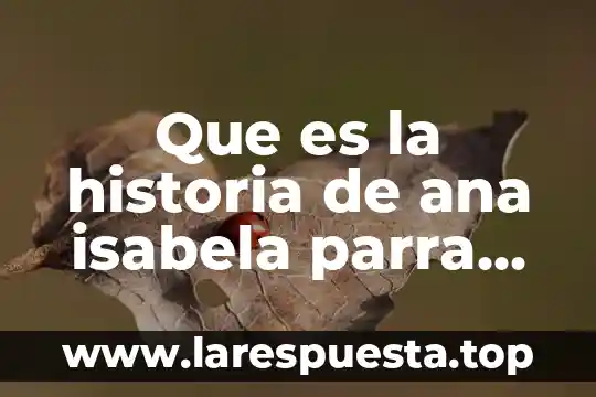 Que es la historia de ana isabela parra exposito