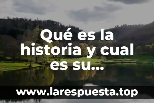 Qué es la historia y cual es su importancia
