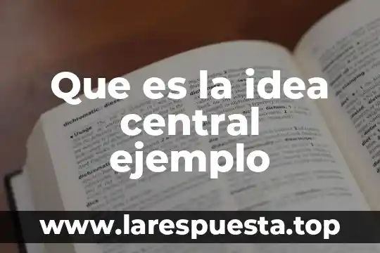 Que es la idea central ejemplo