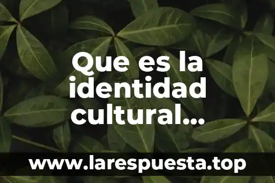 Que es la identidad cultural mexicana
