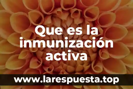 Que es la inmunización activa