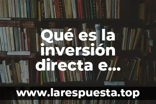 Que es un proyecto de inversion agropecuario 4 Qué es la inversión directa e indirecta