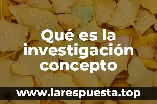 Qué es la investigación concepto
