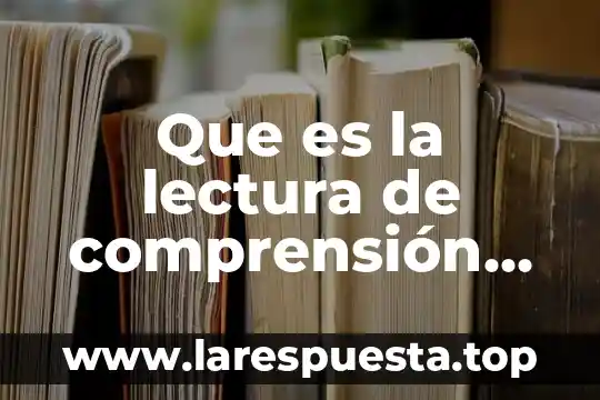 Que es la lectura de comprensión de textos informativos