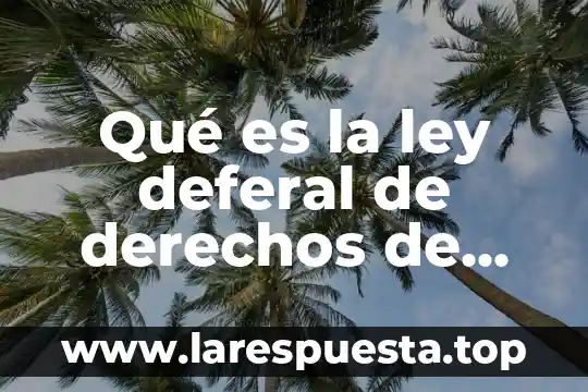 Qué es la ley deferal de derechos de autor