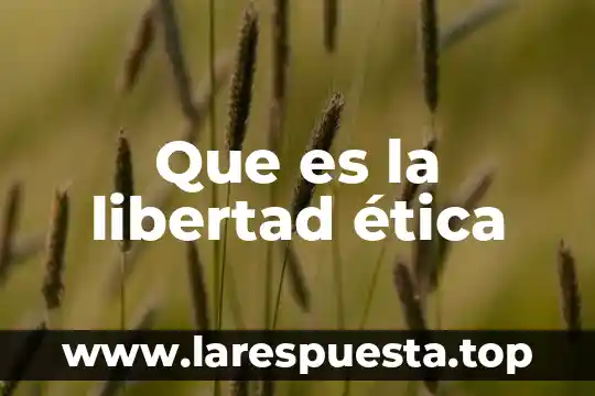 Que es la libertad ética