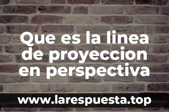 Que es la linea de proyeccion en perspectiva