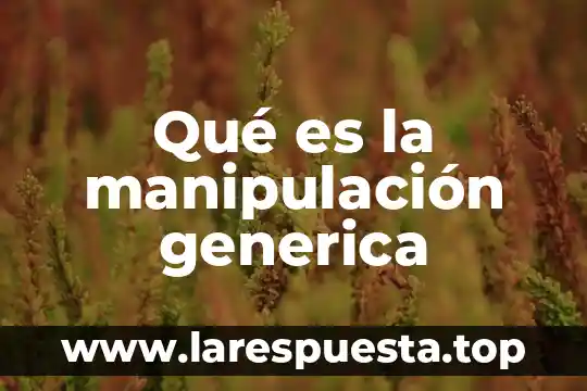Que es una plabra generica 8 Qué es la manipulación generica