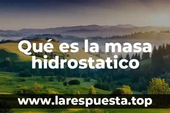 Masa elastica que es 4 Qué es la masa hidrostatico
