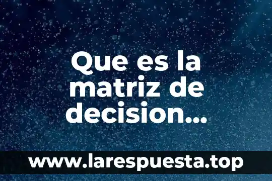 Que es la matriz de decision estadistica elementos