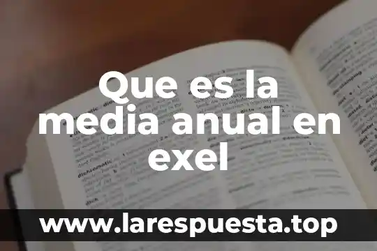 Método del valor anual que es 8 Que es la media anual en exel