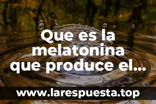 Que es el sonido y como se produce para niños 6 Que es la melatonina que produce el cuerpo