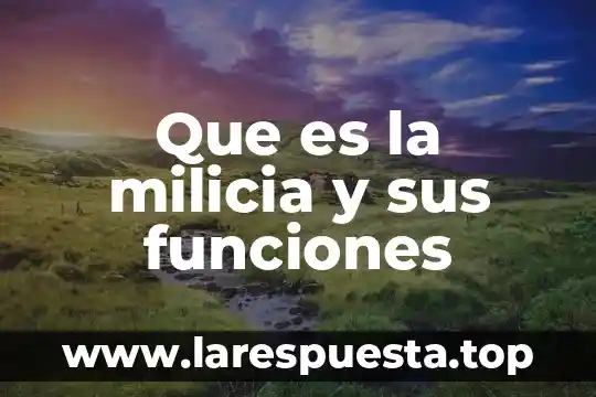 Que es la milicia y sus funciones