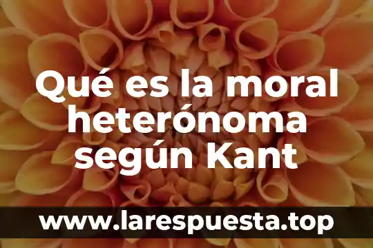 Qué es la moral heterónoma según Kant