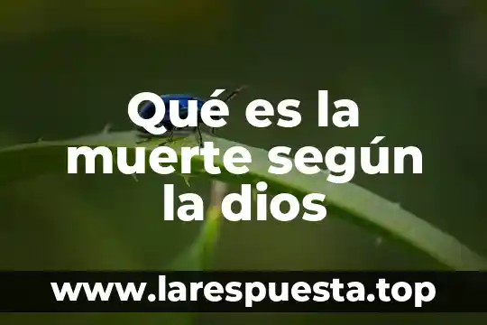 Que es tramstrunsasion de la palabra de dios 7 Qué es la muerte según la dios
