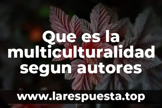 Que es la multiculturalidad segun autores