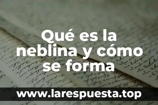 Qué es la neblina y cómo se forma